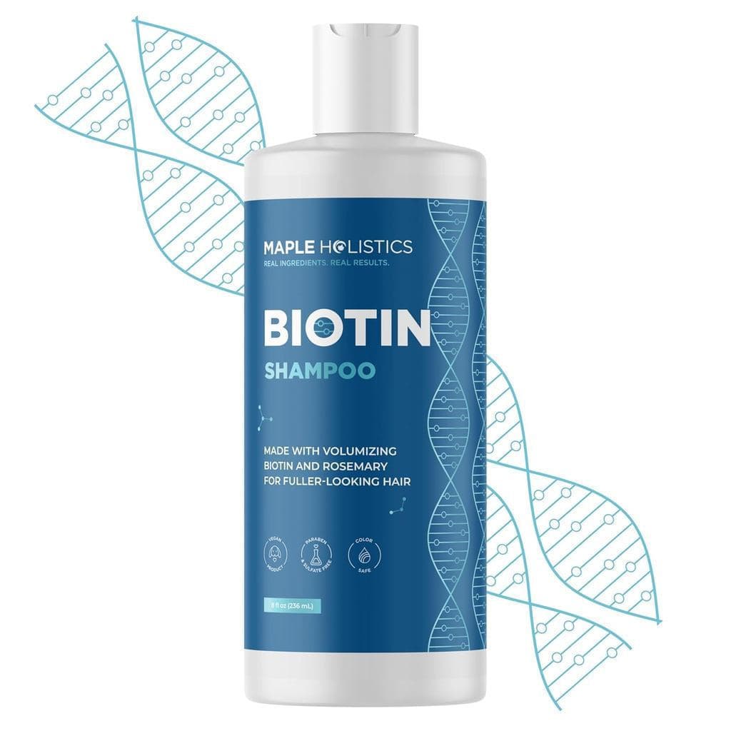 Shampoo de Alecrim e Biotina para Cabelos Ralos - Shampoo Vegano Volumizante para Cabelos Finos com Vitaminas B, Óleo de