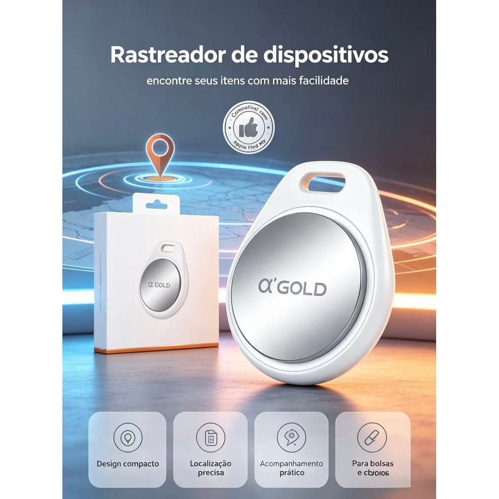 Smart Tag Rastreador GPS Localizador (Apple Find My) Air Tag Inteligente original A'GOLD TCD-06