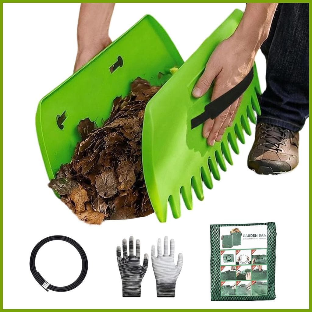 Garras De Folhas Jardinagem Ferramenta De Quintal Com Saco De Jardim Luvas Ancinho De Mão Colheres Para Recortes Grama l