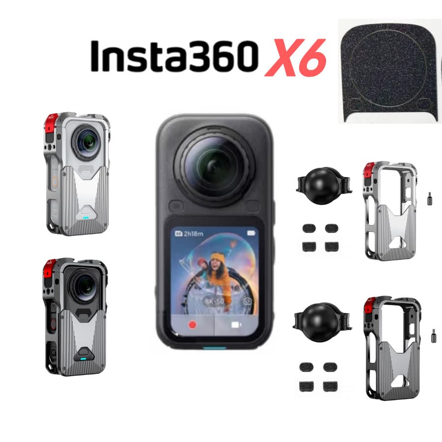 IN Flymile Versão De Resfriamento De Gaiola De Câmera De Alumínio Para Insta360 X6 Metal De Liberação Rápida Capa Protet