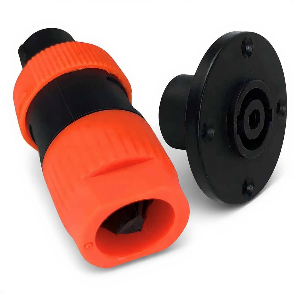 Kit Painel Speakon 4 Pinos Conector Macho e Fêmea