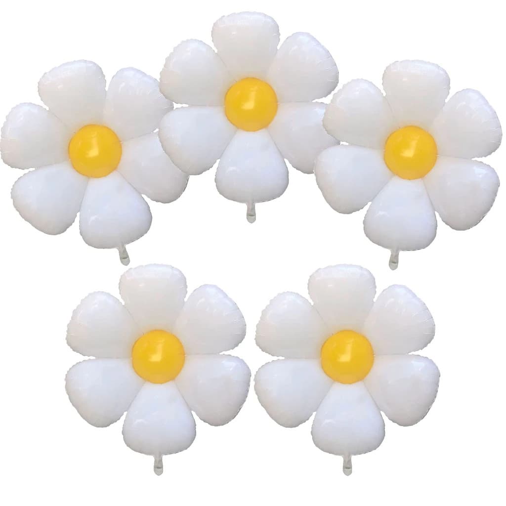 10 Balão Flor Margarida Branca 35cm (15 polegadas) decoração jardim festa enfeite