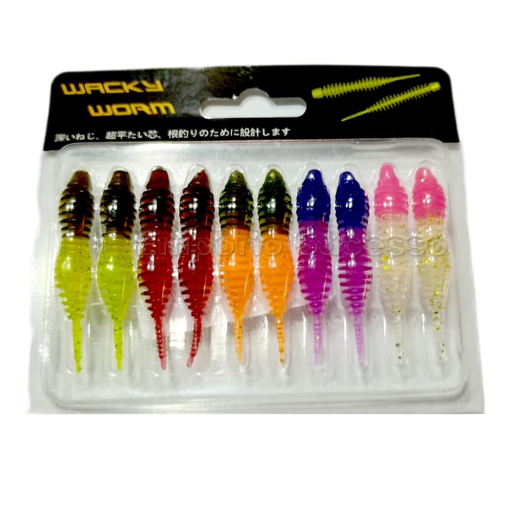 Kit com 10 Iscas Soft Shad – Silicone Macio, Ideal para Tucunaré e Robalo