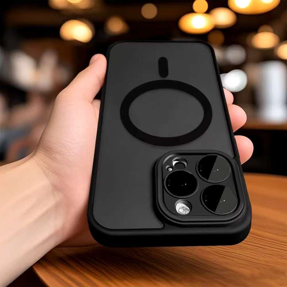 Capa De Telefone De Carregamento Sem Fio Magnética Fosca De Luxo-Compatível Com iPhone 17/13/16 Pro Max Plus &-*