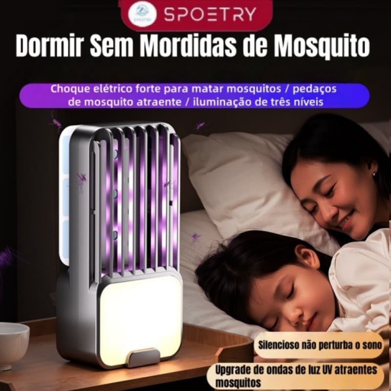 Lâmpada Mata Mosquitos 2 em 1 - Exterminador Elétrico com Luz LED, Ideal para Quarto, Sala, Cozinha e Varanda