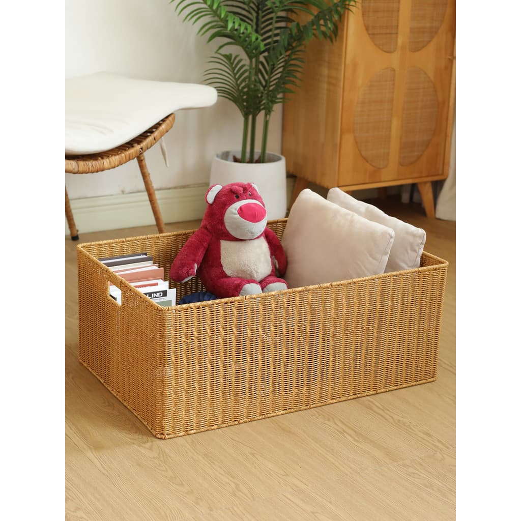 KENS grande caixa de armazenamento doméstico armário roupas colcha cesta classificação Rattan cesta armazenamento sala e