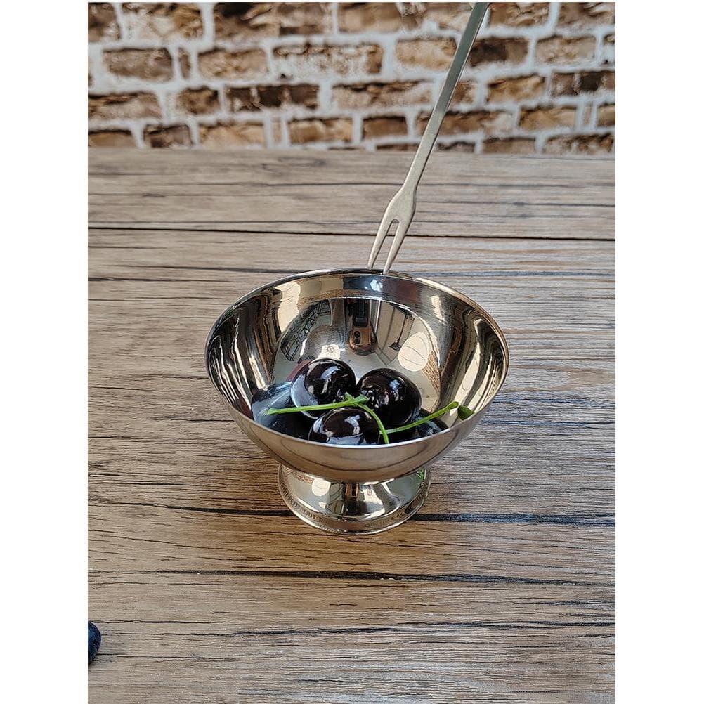 Tigela alta de aço inoxidável, lanches, sementes de girassol, tigela criativa para salada de frutas, redonda, decoração
