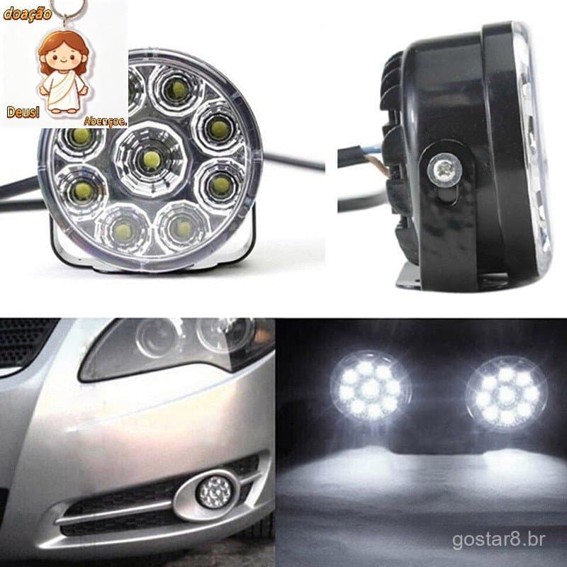 Kit 2 Farol Milha 9 Leds 42w 12v/24v Hasteda Off-Road ZONY