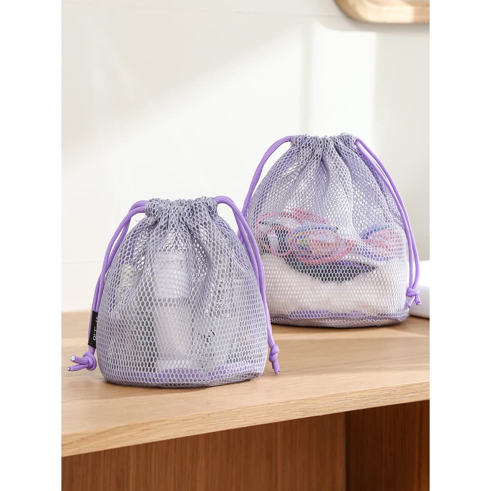 Saco cosmético com cordão portátil gaze cordão saco de armazenamento de drenagem transparente saco de higiene pessoal de