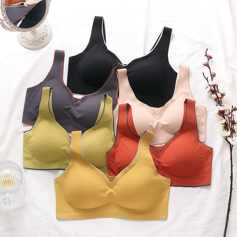 Roupa íntima de látex sem costura para mulheres Libra Girlfriends, sutiã sem aro de peça única, colete esportivo DSNJ