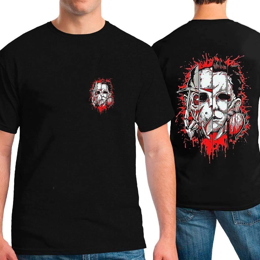 Camiseta Estampada DTF Halloween Filmes Personagem Gótico Unissex Manga Curta