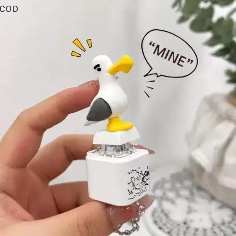 [alc] Cute Seagull Squeaky 3D Keycap Personalizado Desenho Animado Decoração De Alívio Do Estresse Para Teclado Mecânico