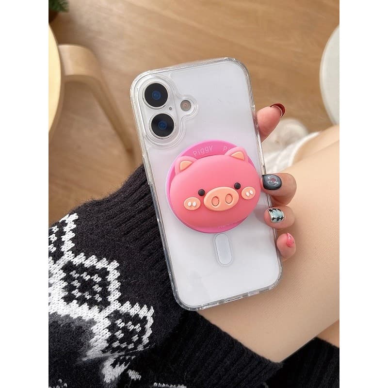 griptok magsafe magsafe popsocket Cabeça de porquinho rosa de desenho animado, adequada para celular magsafe, suporte ma