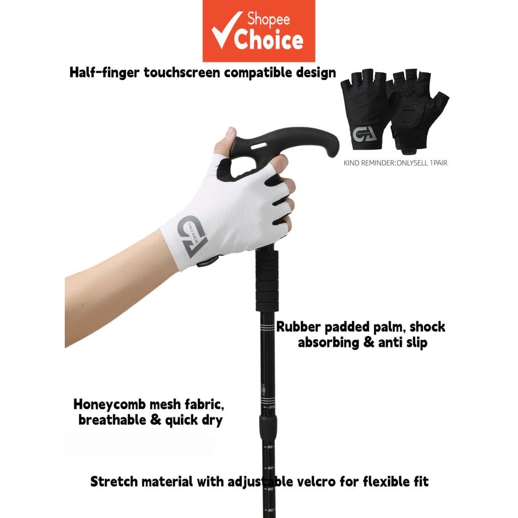 Meio Dedo Choque Absorver Luvas Esportivas Respirável Antiderrapante Tela De Toque De Secagem Rápida Para Ciclismo Corre