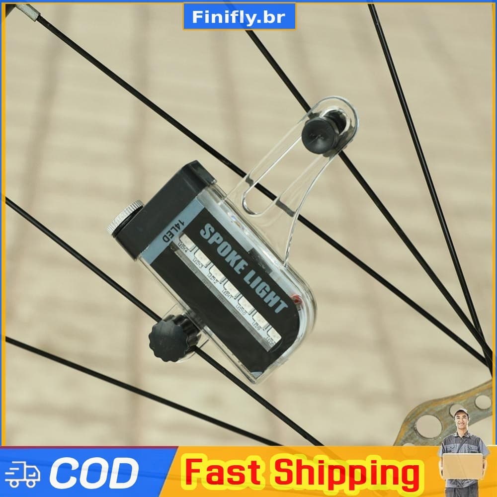 Bicicleta Ciclismo Pneu Roda Válvula 14 LED Flash Falou Luzes De Advertência