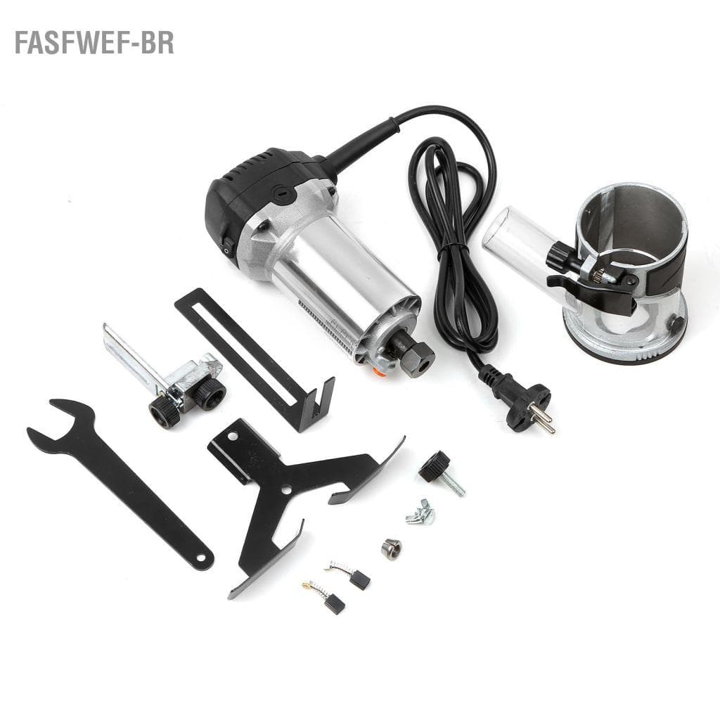 fasfwef-br 220V 2000W Roteador portátil de madeira 6 Aparador manual elétrico de velocidade variável com pinças