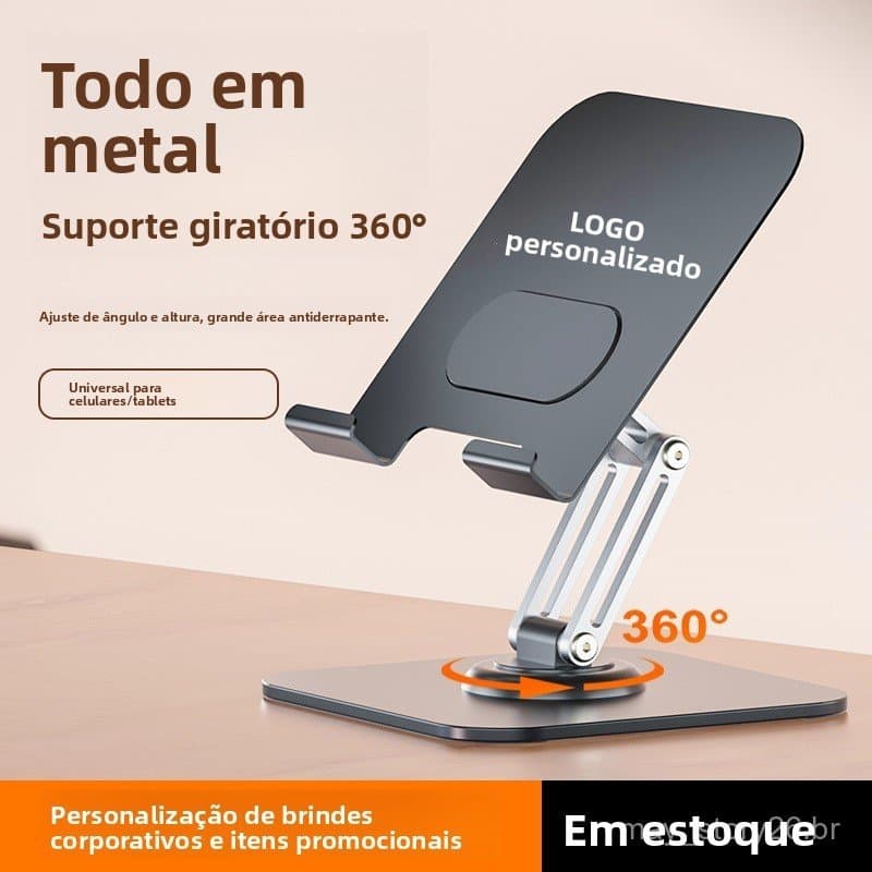 Item Quente 2026 360 ° Suporte de Metal Rotativo Universal para Celulares e Tablets, Suporte Multifuncional Dobrável e A