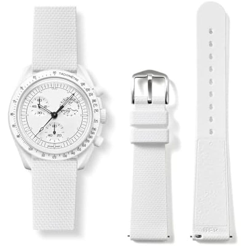 Pulseira Para Relógio Moonswatch , De Silicone Universal De 20 Mm Compatível Com Omega x Swatch Speedmaster Substituição