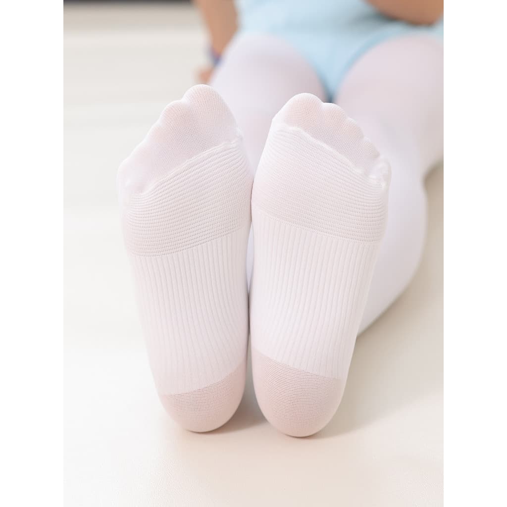 Primavera outono verão crianças meias de dança prática dedicada carne rosa desossado dança meias Anti-deslizamento branc