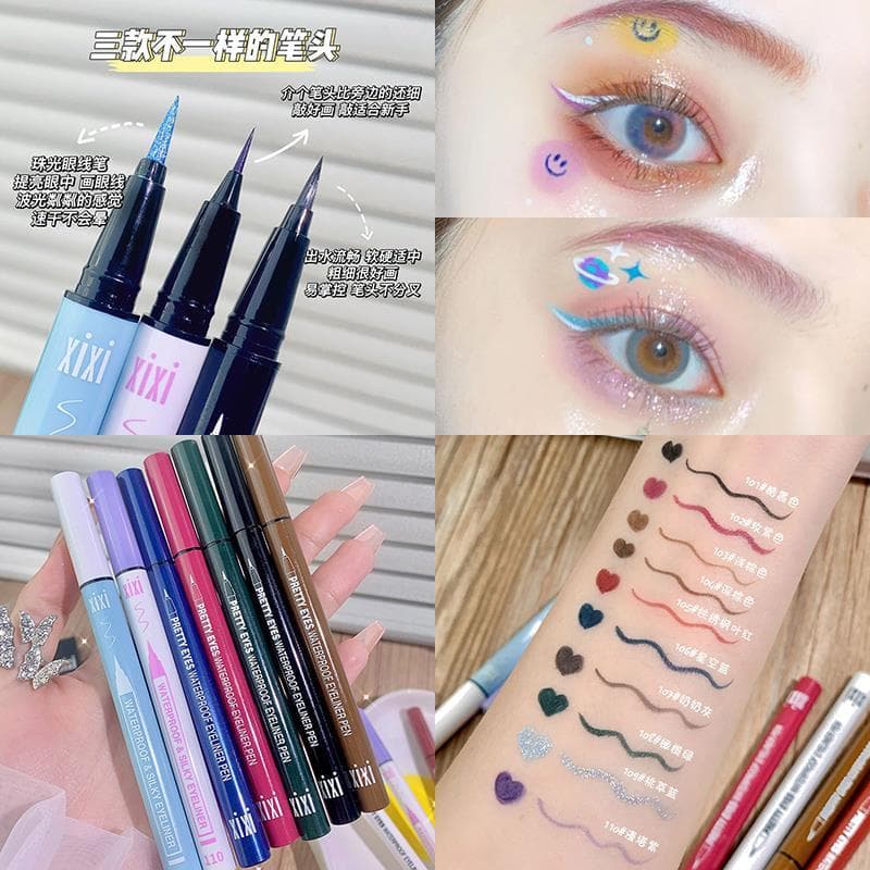 Caneta delineadora líquida colorida xixi genuína, branca, sem manchas, à prova d'água, à prova de suor, de longa duração
