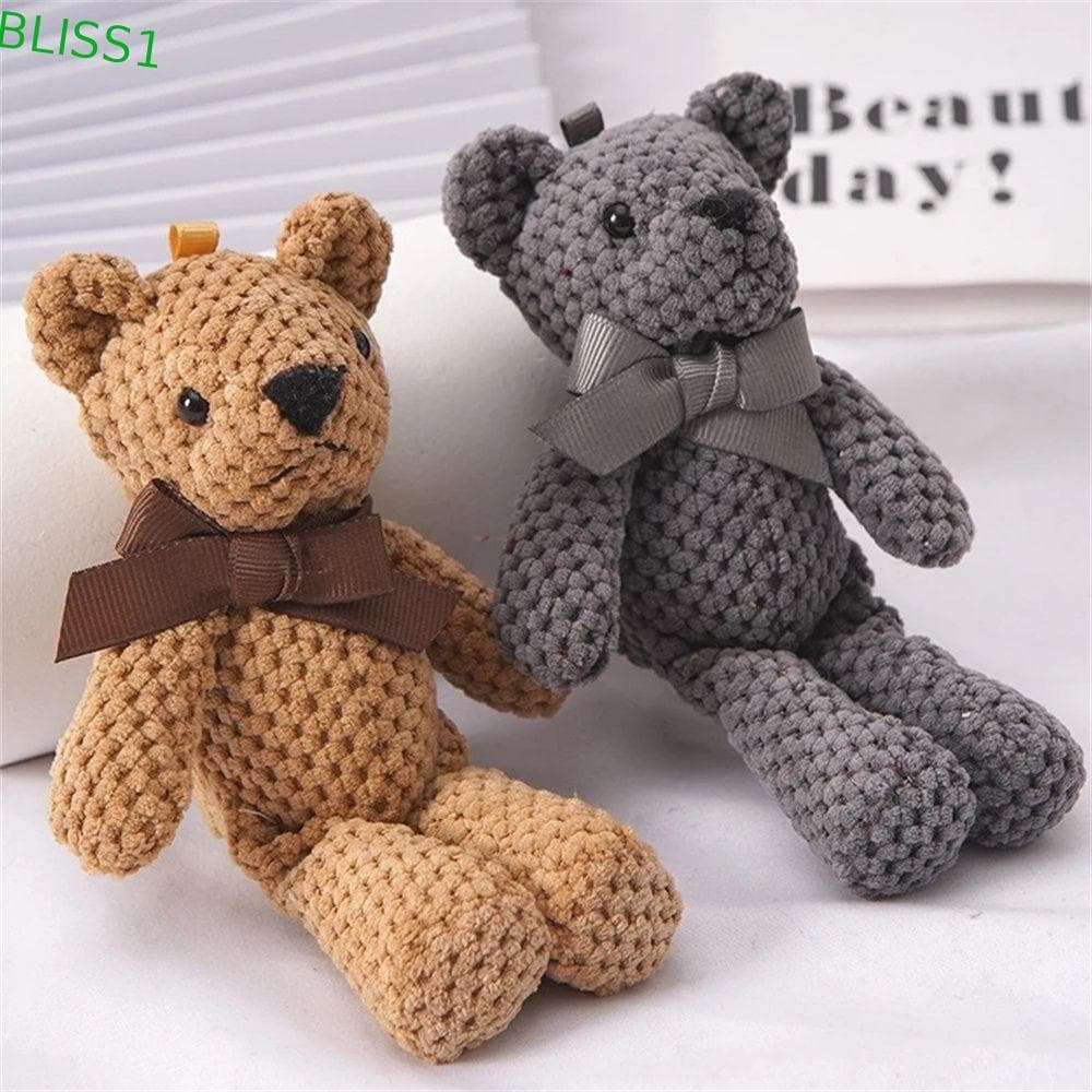 BLISS1 Urso Brinquedo De Pelúcia 15cm Decorações De Chave De Aniversário Pingente Crianças Bichos