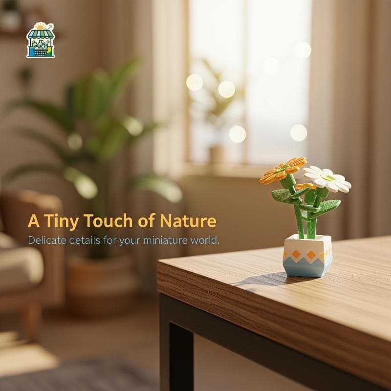 Mini Crisântemo Artificial Realista Em Vaso Decorativo Flor Falsa Para Casa De Bonecas Mesa De Areia Cenário Layout Ader