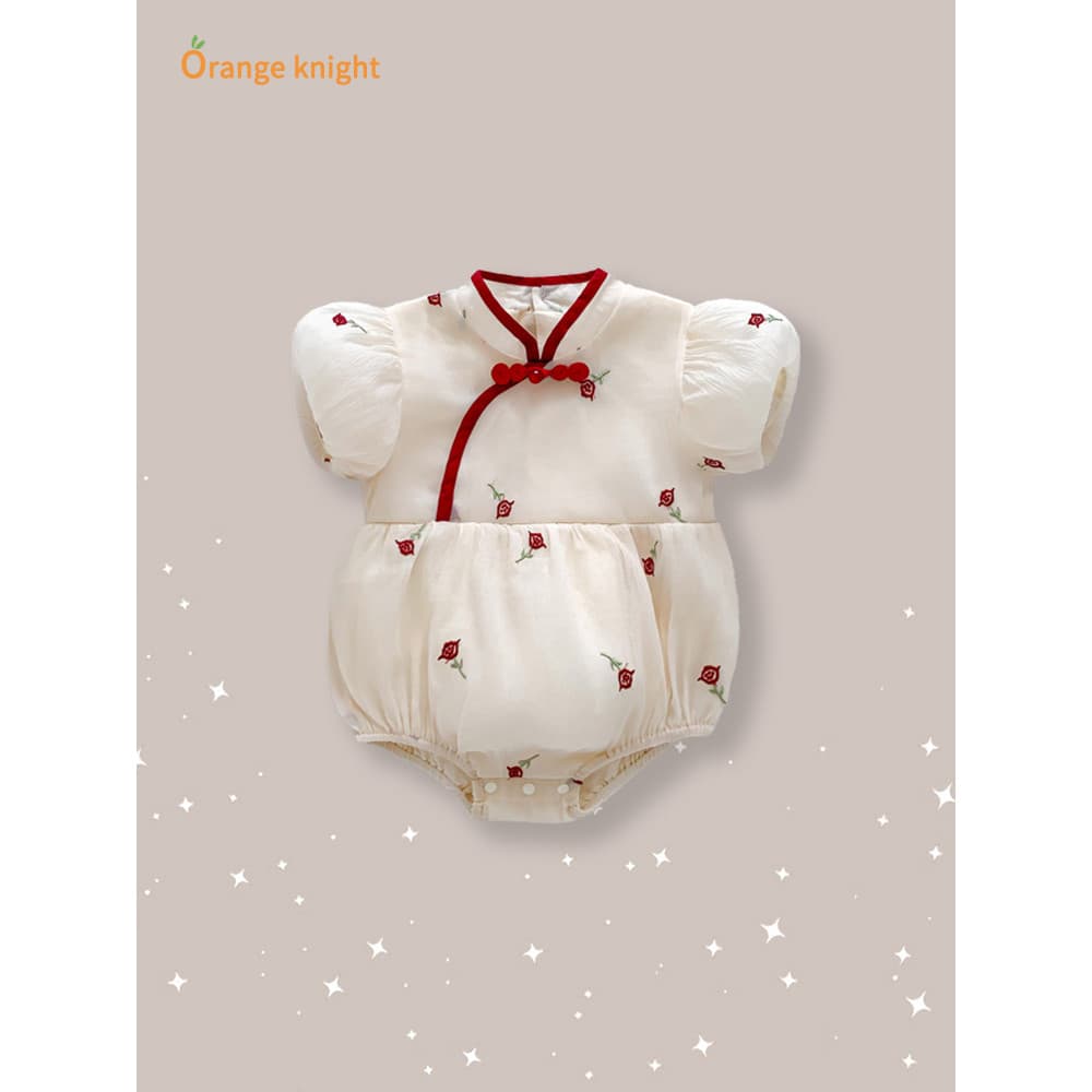Pequeno mês de idade roupas de bebê verão macacão bebê menina Super bonito mês inteiro cem dias novo macacão chinês esti