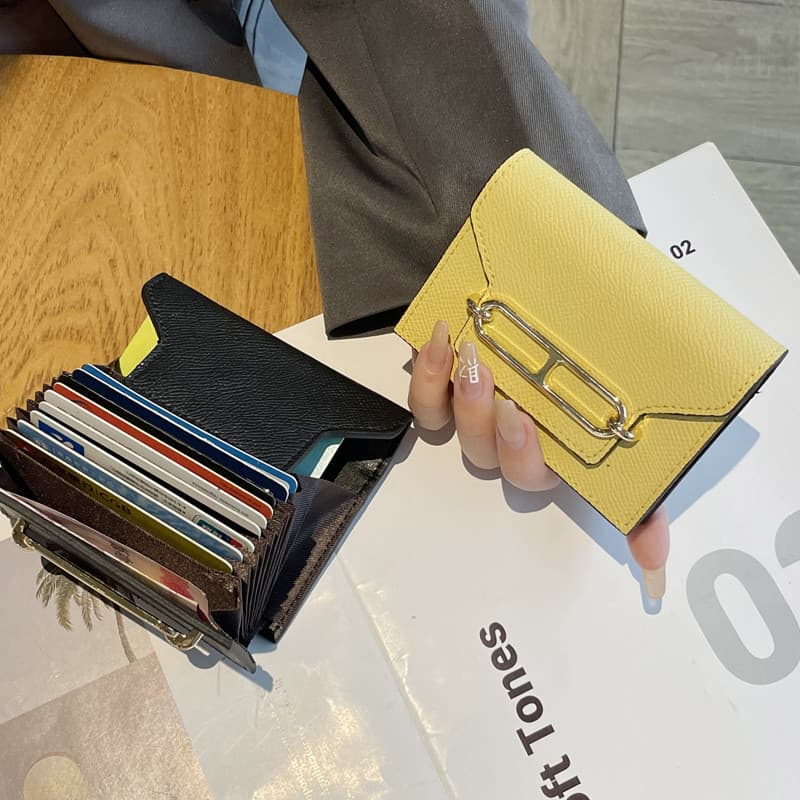 2026 novo estilo High-End couro genuíno titular do cartão feminino moda porco nariz documento saco Multi-Slot para cartã