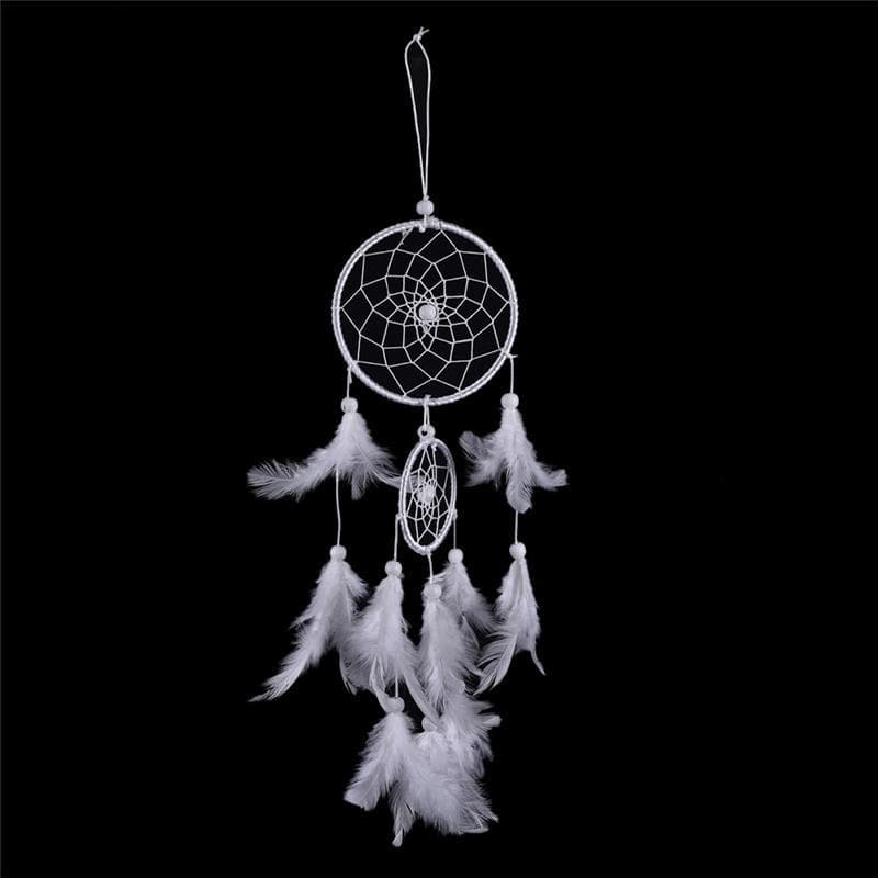 OLL Apanhador De Sonhos Branco Circular Com Penas Decoração De Parede Artesanato BR