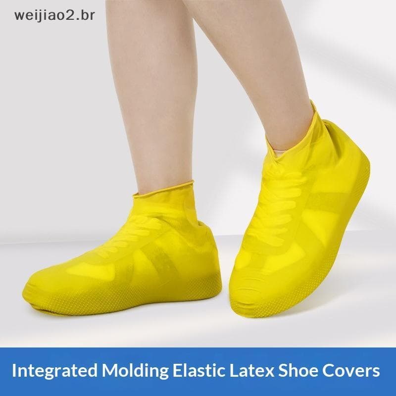 weijiao2 . BR Capas Reutilizáveis Para Sapatos À Prova D'água , Látex , Antiderrapante , Unissex , Chuva , Neve , Proteç