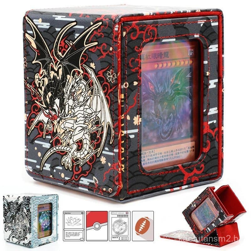 Caixa para Cartas de Jogo EDH com Bandeja para Dados para Cartas MTG, Armazenamento para Mais de 120 Cartas Colecionávei