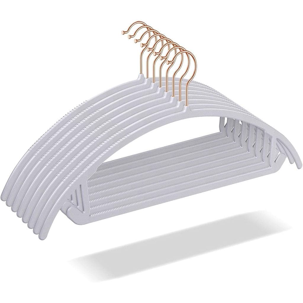 Cabides Reforçados OIKA, Pacote com 50 - Cabides de Plástico Sem Protetor de Ombro para Suéteres, Casacos e Roupas, Capa