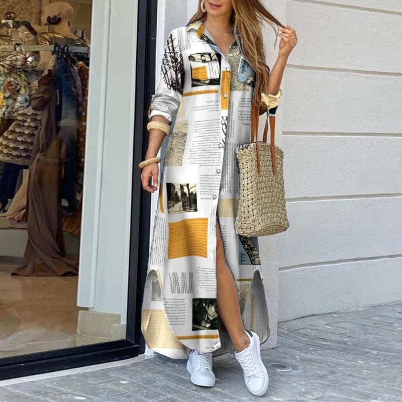 Moda Feminina Solta Camisa Longa Saia