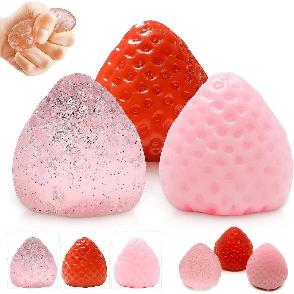 Brinquedo Mole Para Alívio Do Estresse De Fruta De Morango Todas As Idades
