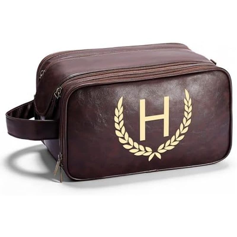 OXYEFEI Presentes Personalizados Para Homens , Bolsa De Higiene Grande Personalizada Couro PU Personalizado À Prova D'ág