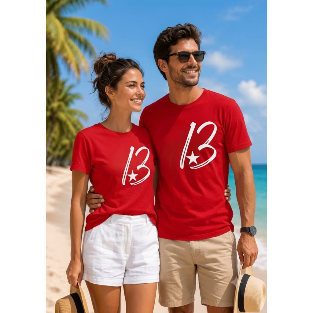 Camiseta Vermelha  PT Feminina e Masculina Verão 2026 Algodão - PROMOÇÃO