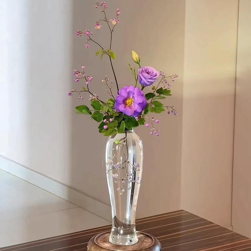 Novo vaso chinês de vidro transparente para cultivo de água, arranjo de flores, ornamentos, restaurante, Zen Guanyin, va
