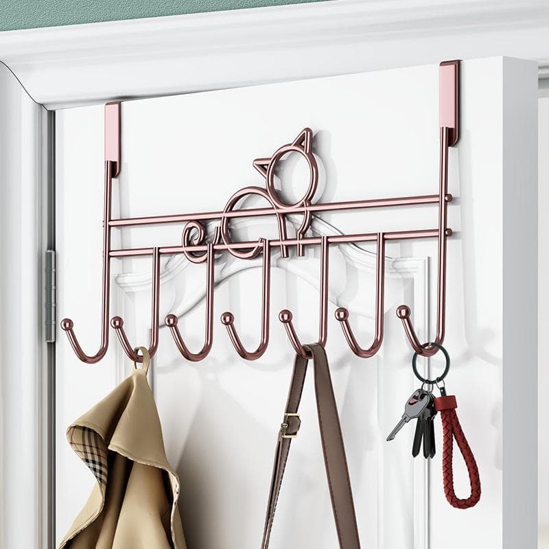 Atrás da porta gancho cabide rack porta traseira cabide sem perfuração quarto volta gancho armazenamento de roupas aço c