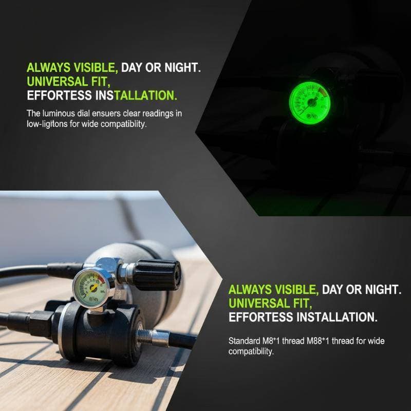 [Fre] Manômetro De Micro Pressão De Ar Com Display Luminoso M8 Para Equipamento De Paintball 5 10 20 30 35 40Mpa COD