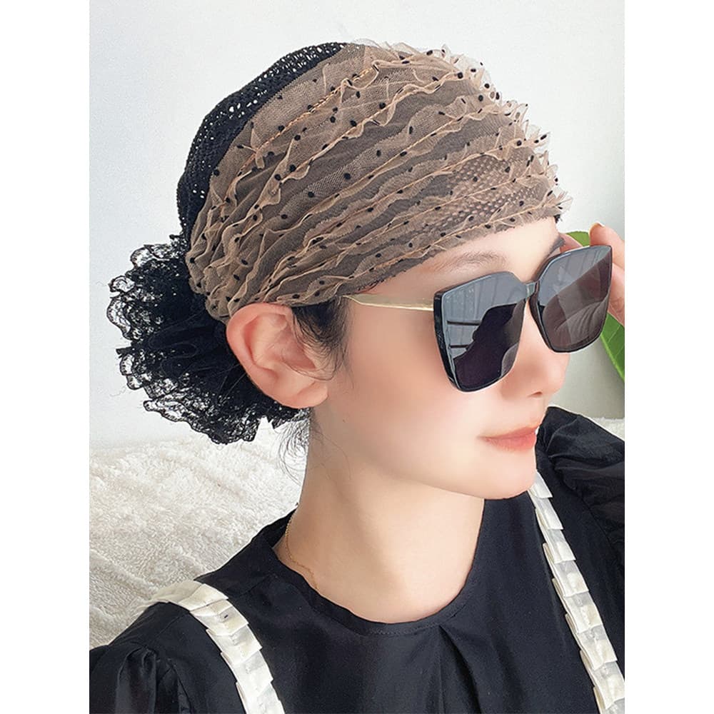 Primavera outono laço cabeça boné capa bobina de cabelo branco capa de cabelo quebrado moda lenço boné 2025 novo estilo