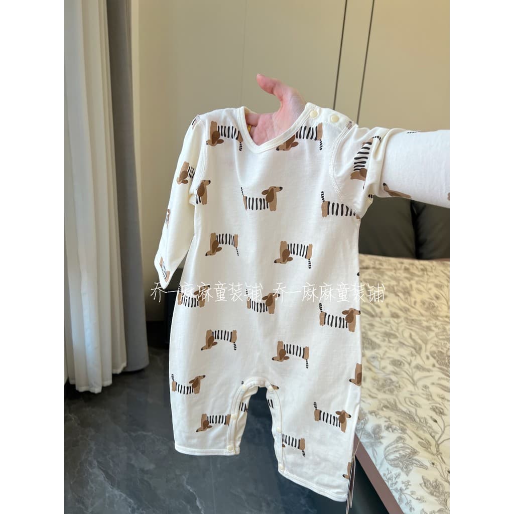 [Verão estilo ultrafino 100 algodão] primavera verão macacão de bebê puro algodão estilo fino manga comprida macacão Fol