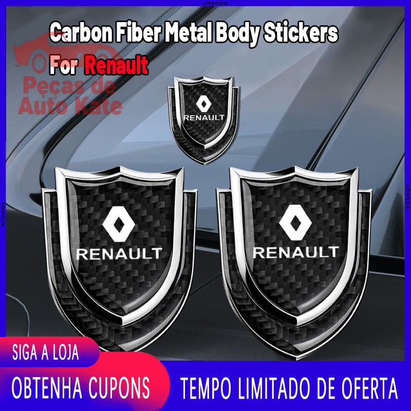 [Promoção] Emblema Adesivo Cromado para Renault para Porta e Carroceria do Carro com Proteção Contra Arranhões FYO1