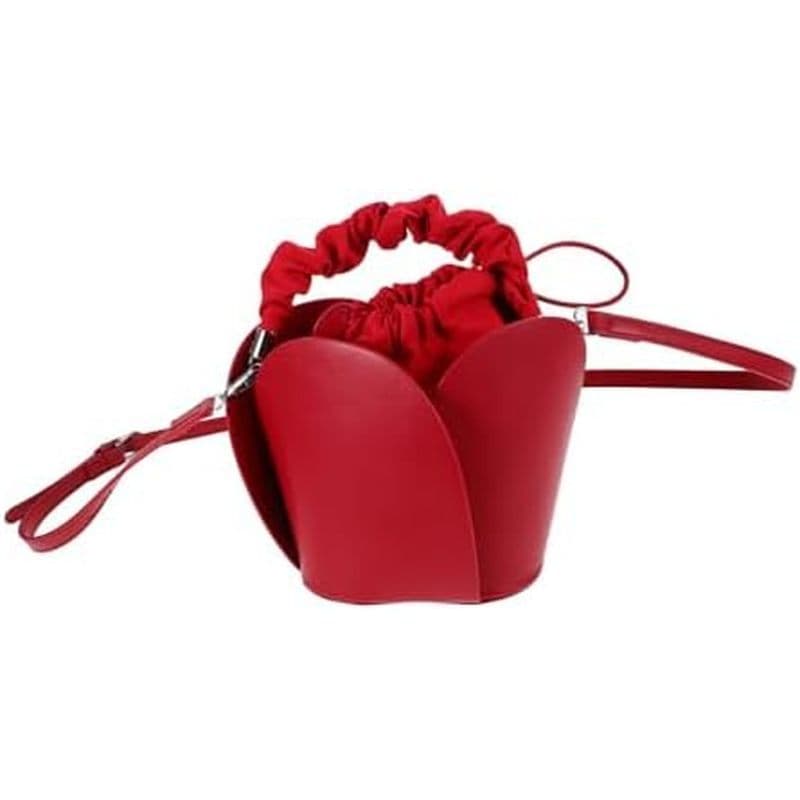 PartyKindom Sacos Vermelhos Para Mulheres Bolsa Balde Mini Feminina Saco Fechamento Com Cordão
