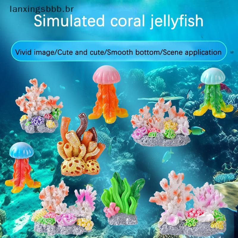 [LAX] Mini Resina Acessórios Para Tanque De Peixes Decoração De Plantas De Aquário Reef Ro Coral Artificial Adorno De Me