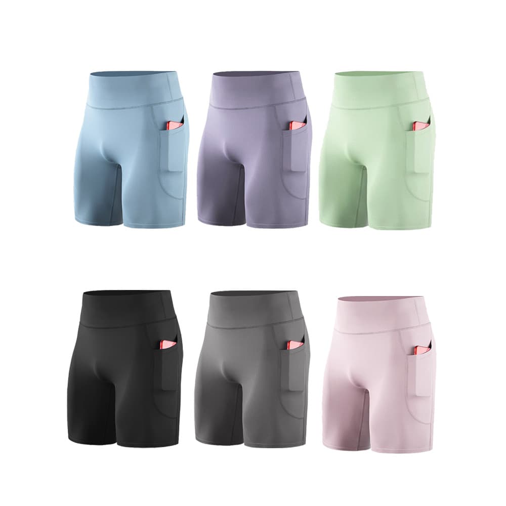 Quma cintura alta Shorts de fitness dos homens esportes leggings bolso respirável alta compressão elástica leggings corr