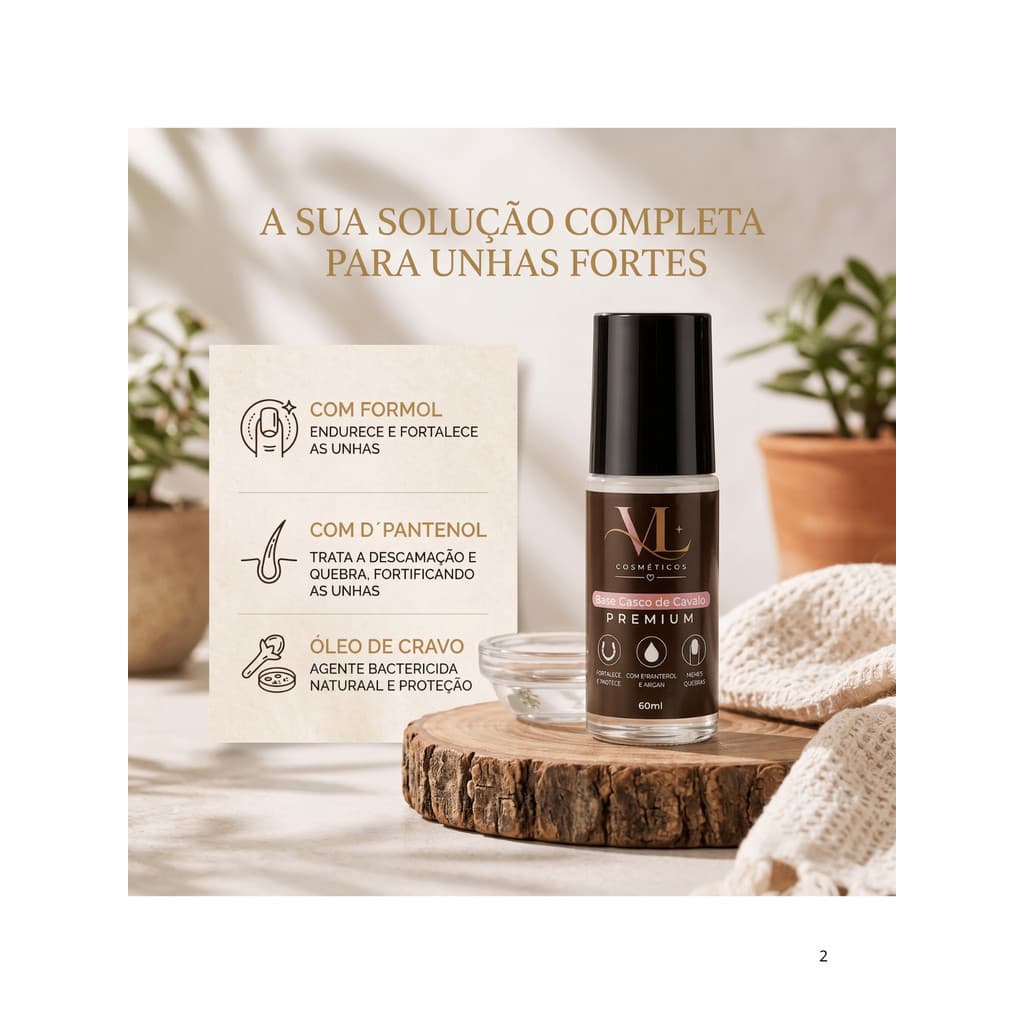 BASE CASCO DE CAVALO - LINHA PREMIUM V&L COSMETICOS