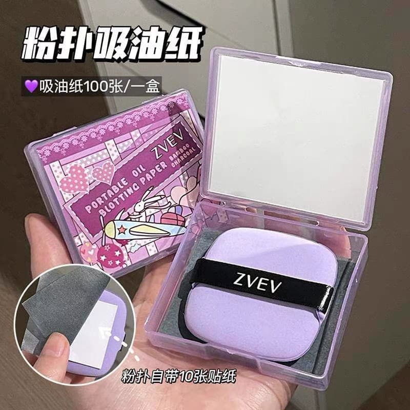 Absorção de óleo sem maquiagem!Papel absorvente de óleo tipo sopro de pó, papel facial dedicado de partículas de carvão