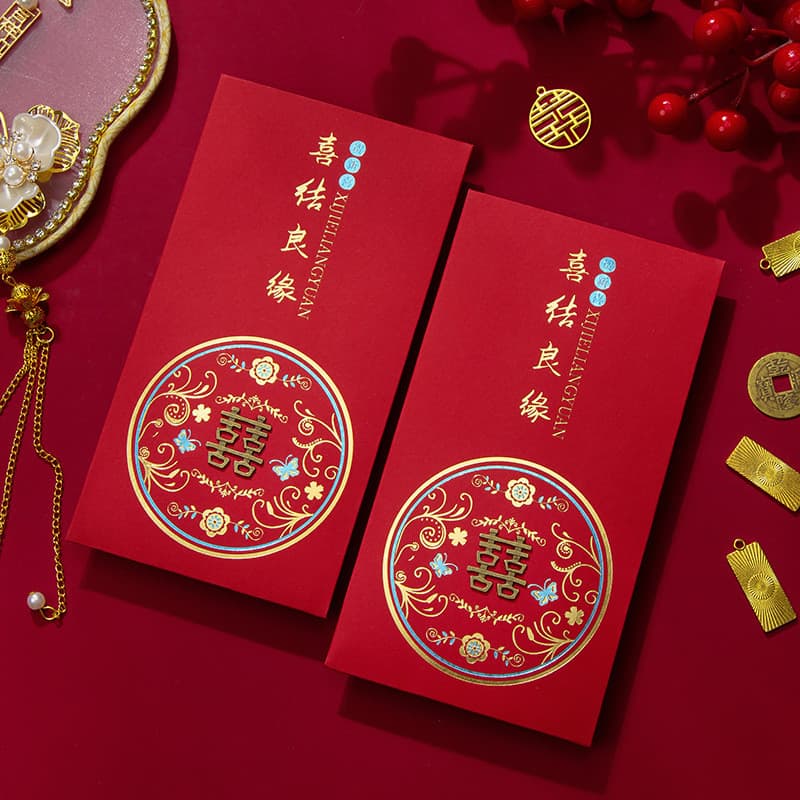 Novo casamento envelope vermelho caixa de presente suprimentos de casamento 2023 dourado Bronze casamento retorno presen