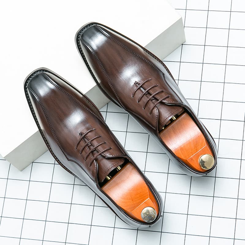 Sapatos masculinos marrons estilo britânico aumento interno noivo casamento combinando terno negócios Formal Wear Casual