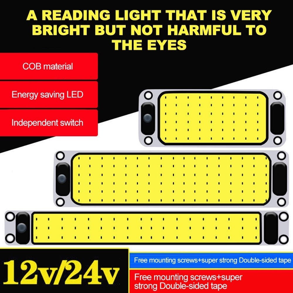 Leitura Do Carro Fita LED Noturna De Lâmpada De Teto Com Botão De Interruptor Para Van Caminhão108LED 12-24V